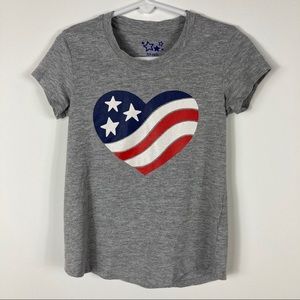 American Heart Girl’s USA Red, White and Blue Tee Size XS (4-5)